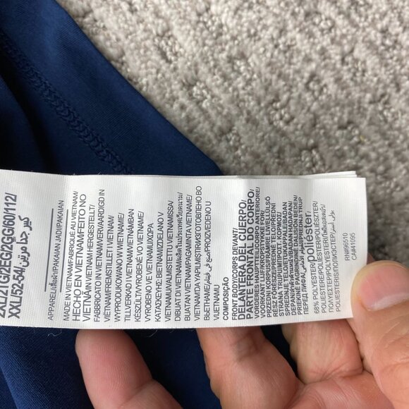 Under ARMOUR Golf Shirt Men 2XL Navy Blue Edmonton Oil Kings Hockey Activewear - Picture 7 of 12